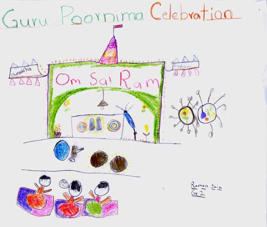 Guru Poornima (Teachers Day) by Raman Jain - drawing