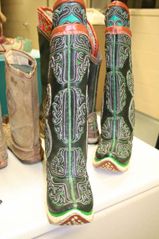 Another view of Mongolian Boots acquired by Bata Shoe Museum