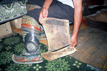 Mold used to make Mongolian Boot decorations